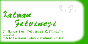 kalman felvinczi business card